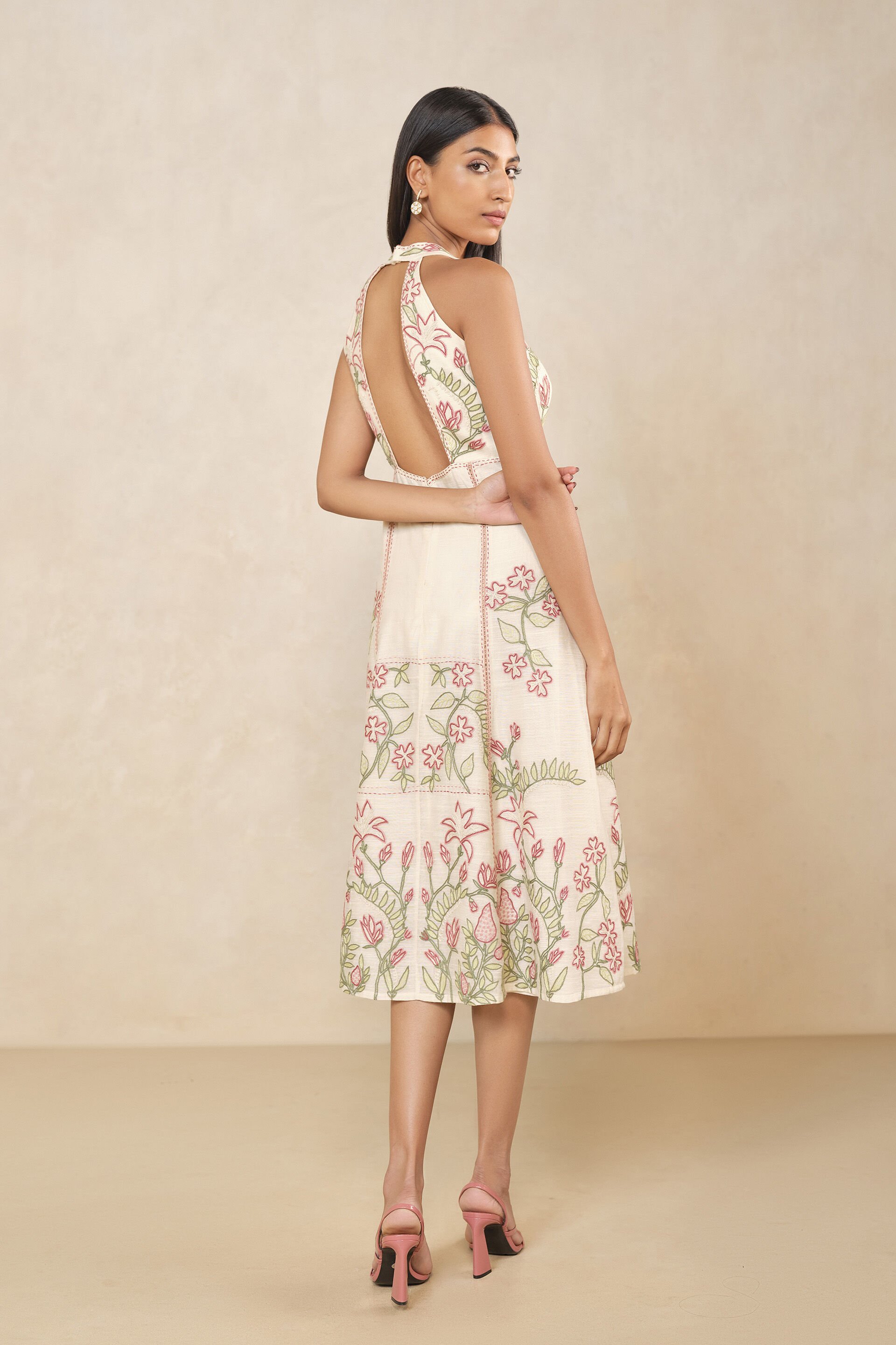 Haiku Hand-embroidered SEWA Dress - Ivory